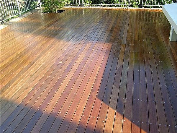 Balau Wooden Decking with Stainless Steel Screws.